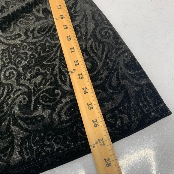 Cache Blouse Top Woman Small  Black Velvet Metallic Long Sleeve Sparkle Stretch - Picture 11 of 11